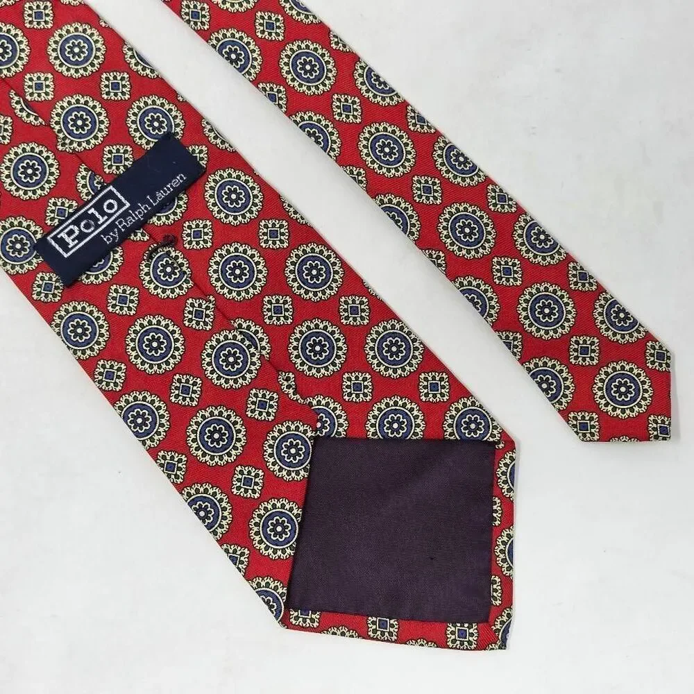 POLO RALPH LAUREN HAND MADE RED WHITE BLUE MEDALLION SMOOTH 3.5
